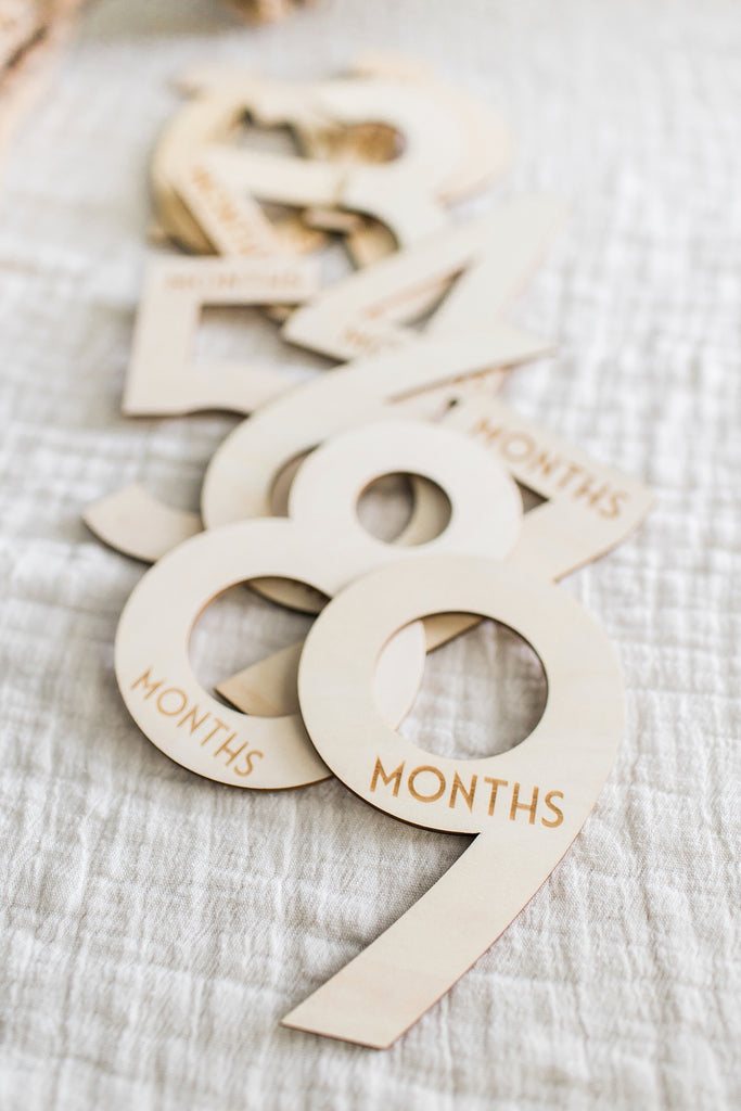 Modern Monthly Baby Milestone Numbers - Modern Font
